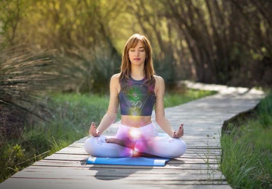 beautiful woman doing yoga